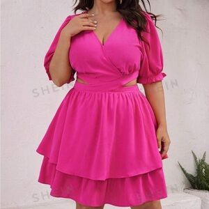 Hot Pink dress with cut outs